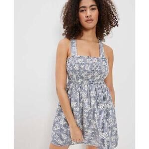 American Eagle Floral Gingham Criss Cross Dress NWT